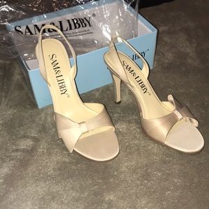 Cream sling back heels